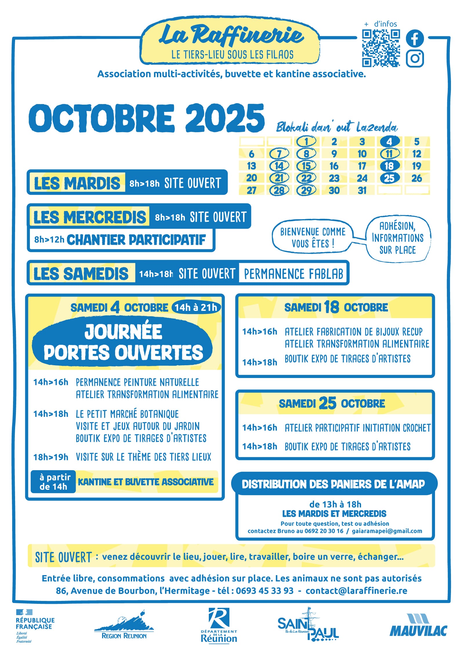 Le programme d'octobre